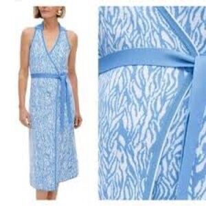 DVF for Target blue and white wrap dress